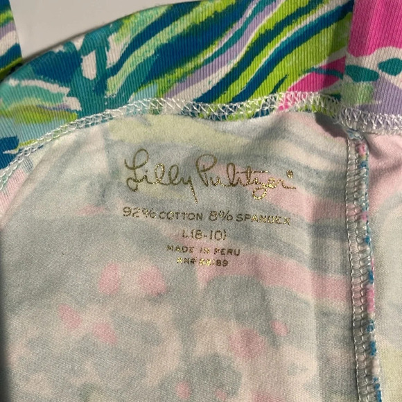Lilly Pulitzer Girls Maia Capri Leggings size Large (8-10) in Early Bloomer EUC - Picture 5 of 7